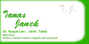 tamas janek business card